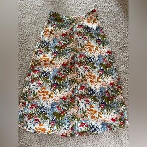 NWT Commense Multicolor Floral A-Line Midi Skirt